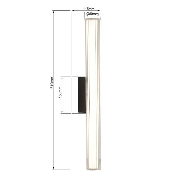 LIGHT PRESTIGE LP-0510/1W-61 BK Linea kinkiet 61cm czarny