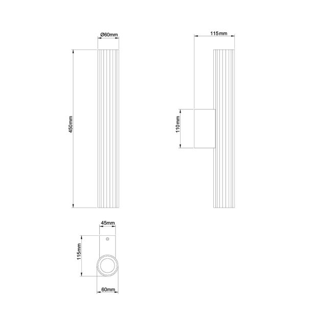 LIGHT PRESTIGE LP-0510/1W-61 GD Linea kinkiet 61cm złoty