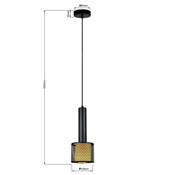 LIGHT PRESTIGE LP-0702/1P BK Lampa wisząca Amo czarna 1xE27