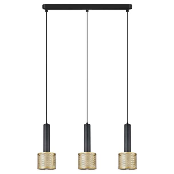 LIGHT PRESTIGE LP-0702/3L GD Lampa wisząca Amo czarno-złota 3xE27