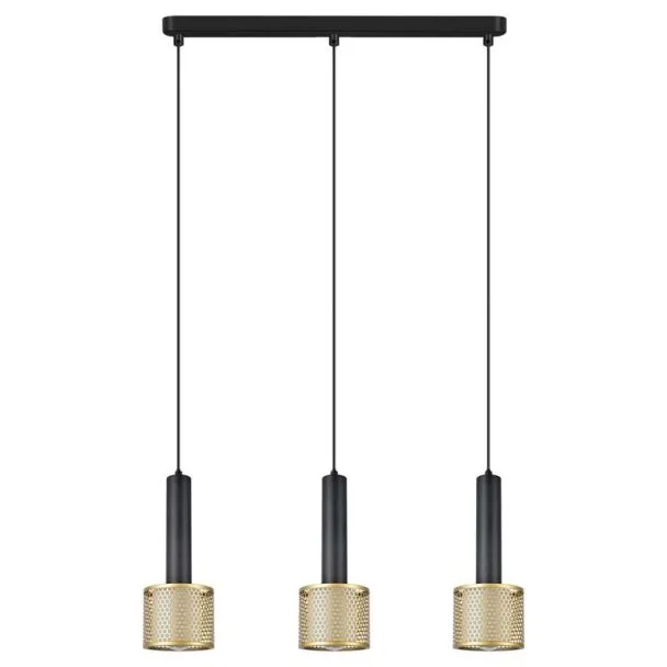 LIGHT PRESTIGE LP-0702/3L GD Lampa wisząca Amo czarno-złota 3xE27