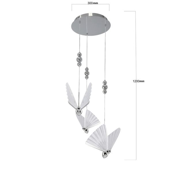 LIGHT PRESTIGE LP-1715/3P CH Mariposa 3 wisząca talerz chrom