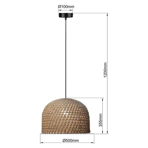 LIGHT PRESTIGE LP-2025/1P 50 cm Ratanowa lampa wisząca Kanso 50 cm brązowy 1xE27