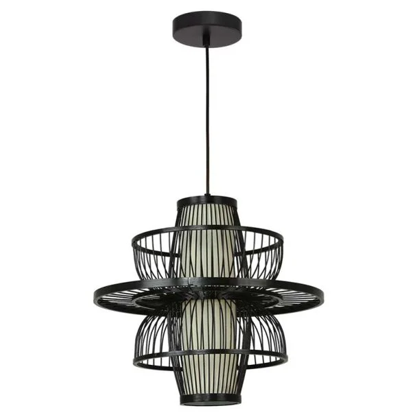 LIGHT PRESTIGE LP-3110/1P BK Ratanowa lampa wisząca Astra czarna 1xE27