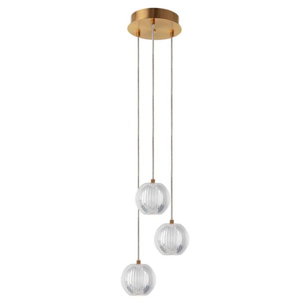 LIGHT PRESTIGE LP-3303/3P GD Lampa wisząca Brillant 3 złota LED CCT
