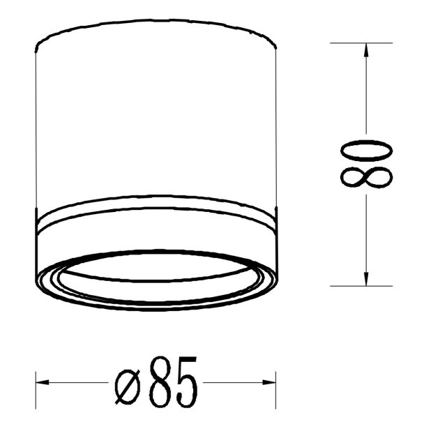 LIGHT PRESTIGE LP-6331/1SM R2 WH Kendal GX53 oprawa natynkowa ring2 biała