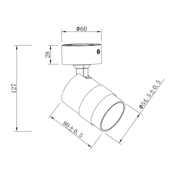 LIGHT PRESTIGE LP-770/1W BK ANILLO 1 SPOT CZARNY