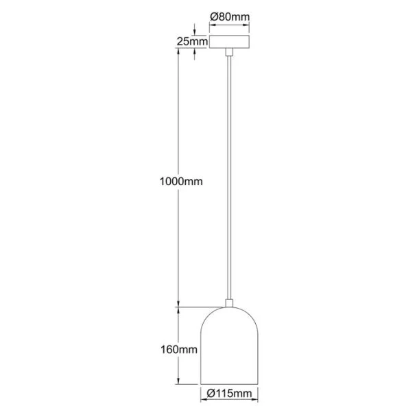LIGHT PRESTIGE LP-0110/1P BK Metalowa lampa wisząca Nilo czarna 1xGU10