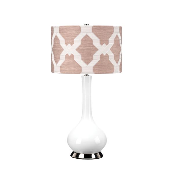 ELSTEAD MILO-PN-TL-OVTH Lampa stołowa Milo - 1 PŁ - Biała / Polerowany nikiel