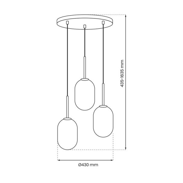 MILAGRO ML0315 Lampa wisząca ALIAS GOLD 3xE14 koło