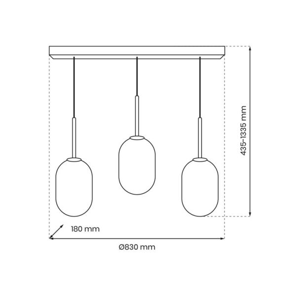 MILAGRO ML0316 Lampa wisząca ALIAS GOLD 3xE14