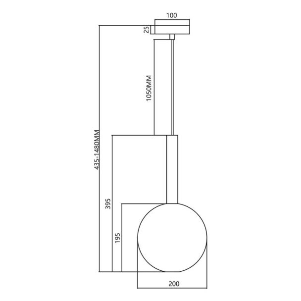 MILAGRO ML0329 Lampa wisząca NIKO BLACK 1xG9 fi 200