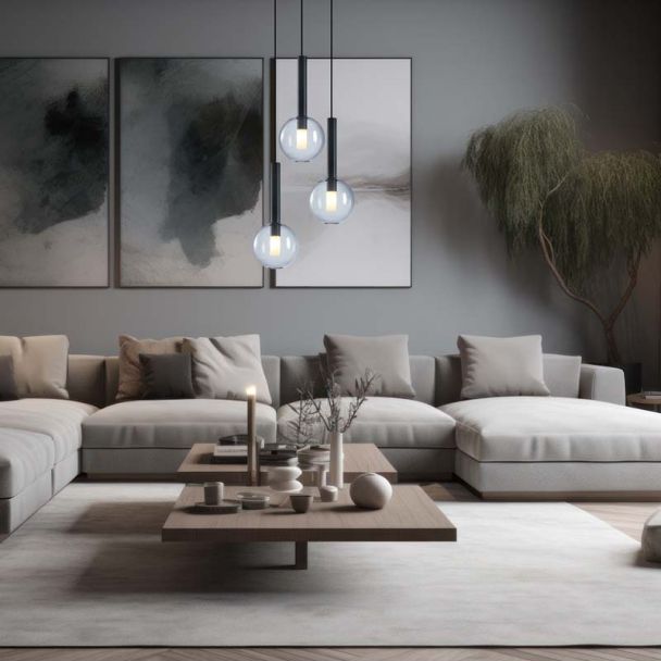 MILAGRO ML0333 Lampa wisząca NIKO BLACK 3xG9
