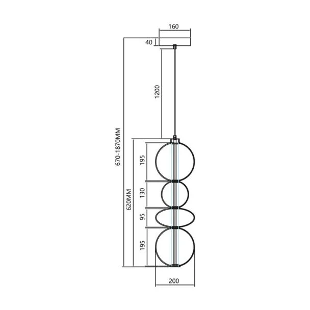 MILAGRO ML0347 Lampa wisząca DAPHNE SMOKED 36W