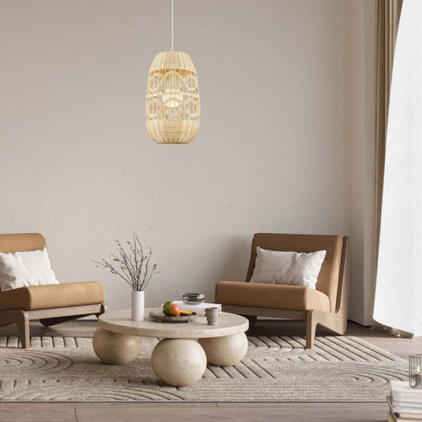 MILAGRO ML0353 Lampa wisząca ARONA NATURAL 1xE14 fi 400