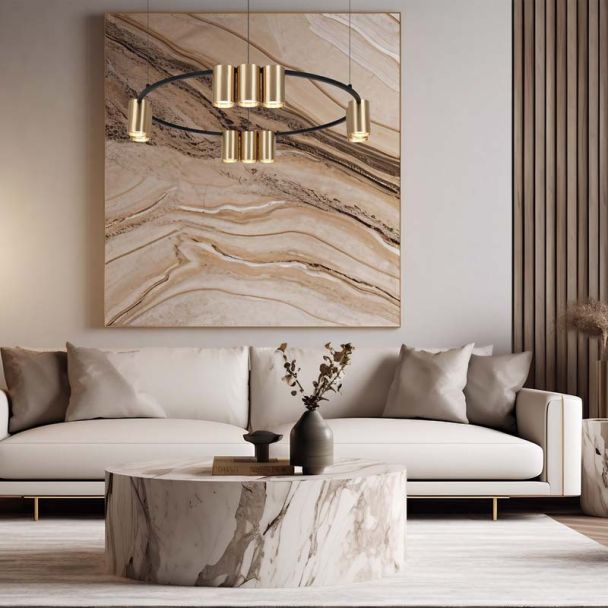 MILAGRO ML0375 Lampa wisząca (koło) GENESIS BLACK GOLD 10xGU10