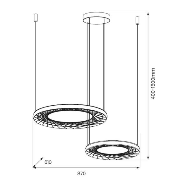 MILAGRO ML0525 Lampa wisząca NEST 77W LED 61+41cm