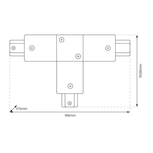 MILAGRO ML0713 Łącznik T Track Biały 1-Obwodowy v2.0