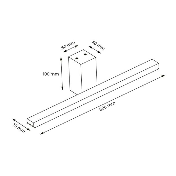 MILAGRO ML1020 Kinkiet Artemis 13,8W LED 60cm 4000K IP44 Biały