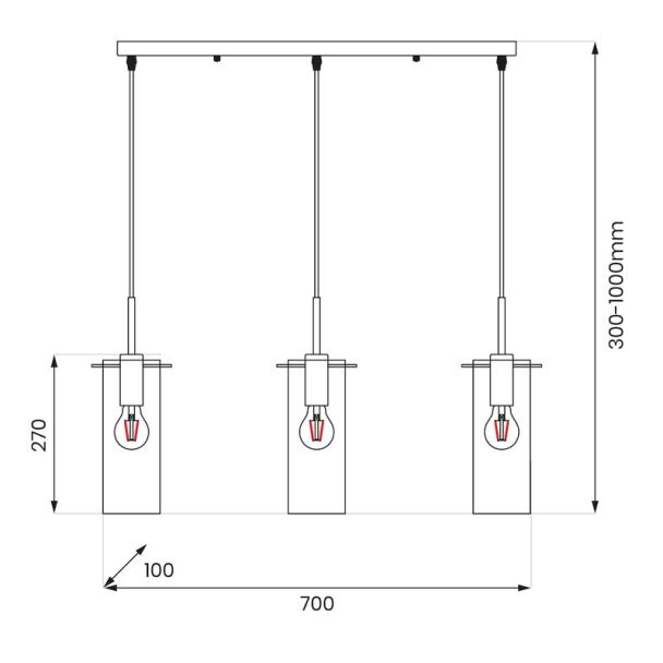 MILAGRO ML1073 Lampa wisząca PADOVA 3xE27