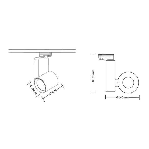 MILAGRO ML1107 Reflektor Ojo 25W 2700/4000K Czarny 3 Obwodowy