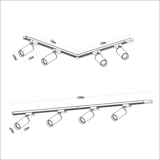 MILAGRO ML1151 Zestaw Mica Track Biały 4xGU10 1,5m