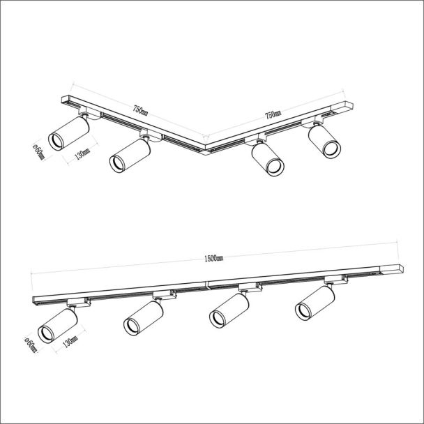 MILAGRO ML1152 Zestaw Mica Track Złoty 4xGU10 1,5m