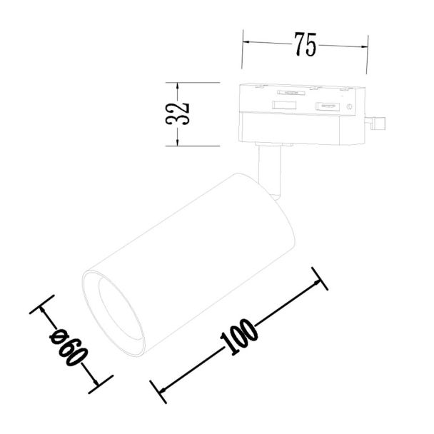 MILAGRO ML1153 Oprawa Pipe Track Czarny 1xGU10