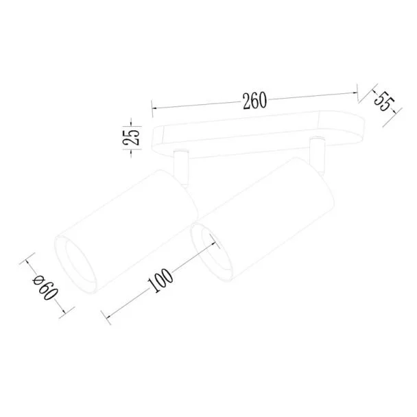 MILAGRO ML1159 Oprawa Pipe Spot Czarny 2xGU10
