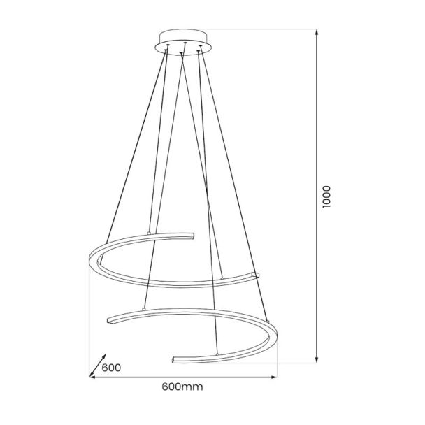 MILAGRO ML1178 Lampa wisząca DOUBLEMOON 30W LED