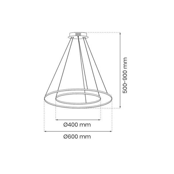 MILAGRO ML1546 Lampa wisząca HOOP GOLD 51W LED