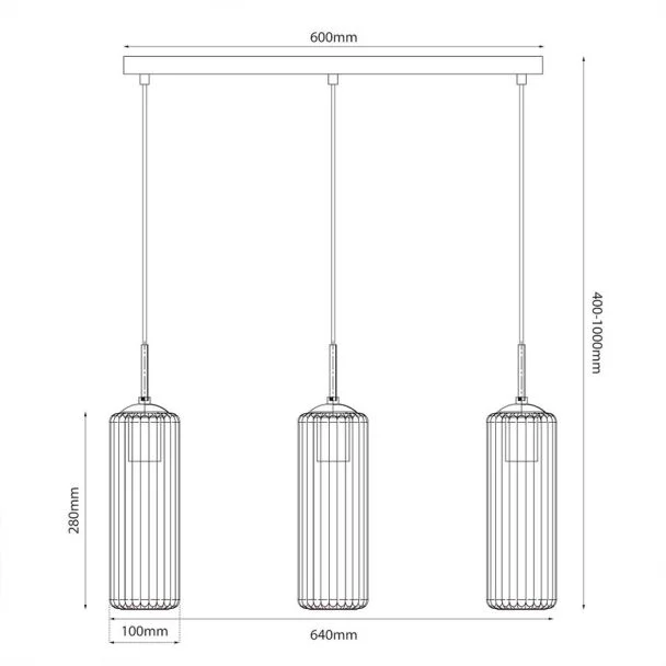 MILAGRO ML1804 Lampa wiszaca Vesta 3xE27