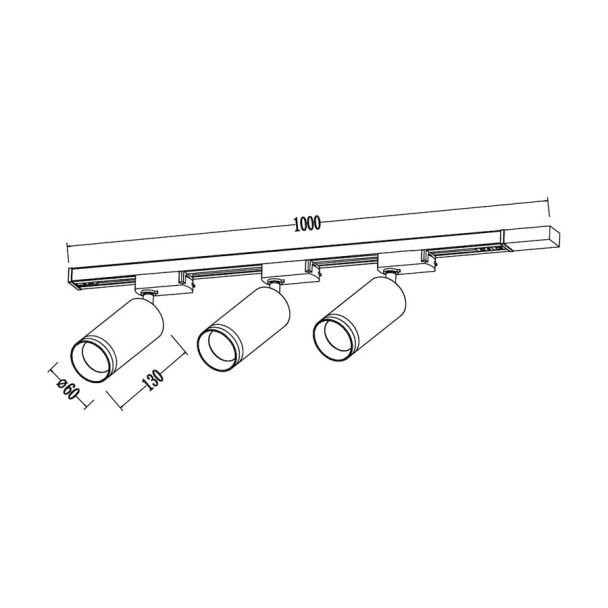 MILAGRO ML2083 Zestaw Oprawa Pipe Ring Track Czarny 3xGU10 1m