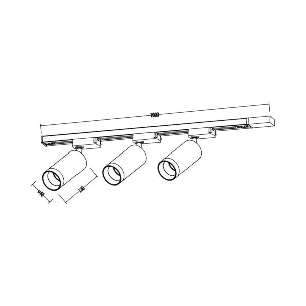 MILAGRO ML2104 Zestaw Oprawa Mica Track Czarny + Złoty 3xGU10 1m