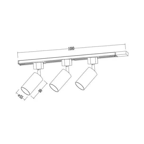 MILAGRO ML2127 Zestaw Oprawa Tiger Track Biały 3xGU10 1m