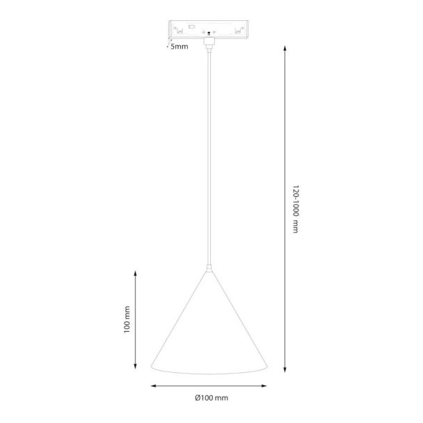 MILAGRO ML2156 Magnetic track pendant cone 5mm 7W 4000K