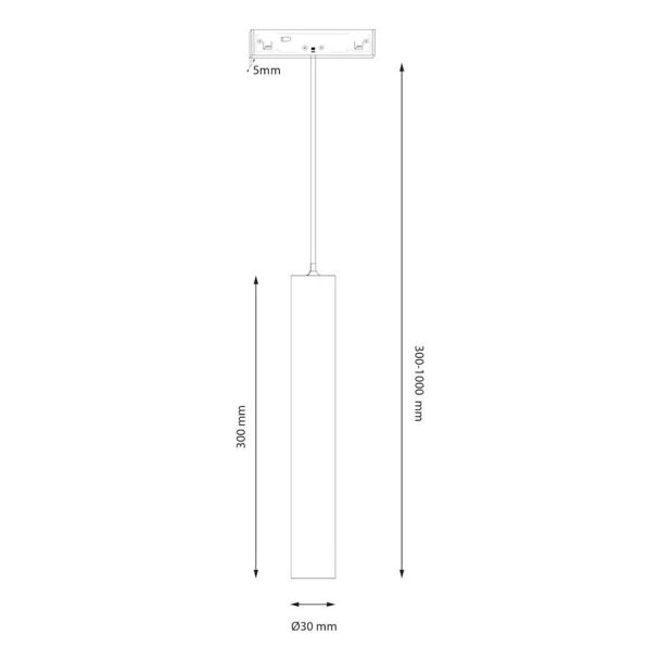 MILAGRO ML2157 Magnetic track pendant tube 5mm 5W 4000K