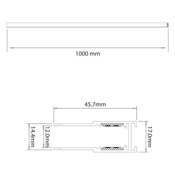 MILAGRO ML2185 Szyna natynk 100cm magnetic track 10mm