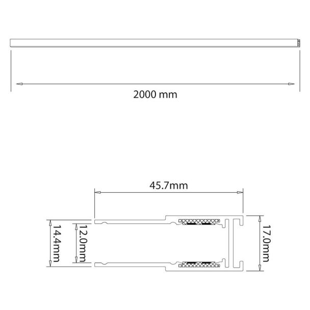 MILAGRO ML2186 Szyna natynk 200cm magnetic track 10mm