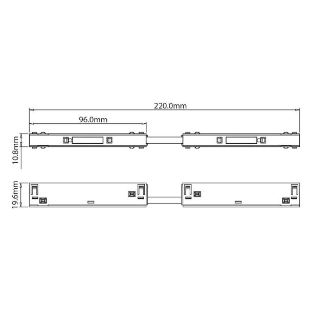 MILAGRO ML2190 Łącznik prosty magnetic track 10mm