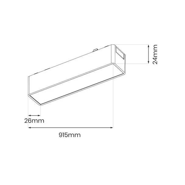 MILAGRO ML2199 Slim Magnetic Track Czarny 91cm 30W LED Tuya CCT