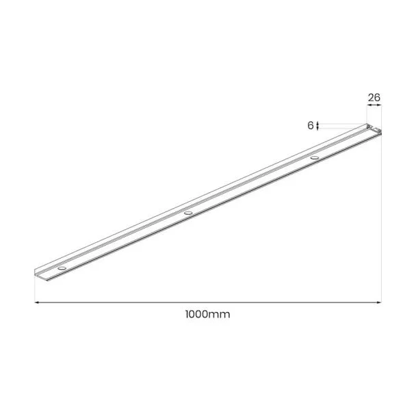 MILAGRO ML2209 Slim Magnetic Track Szyna Natynk Czarny 100cm + zaślepki