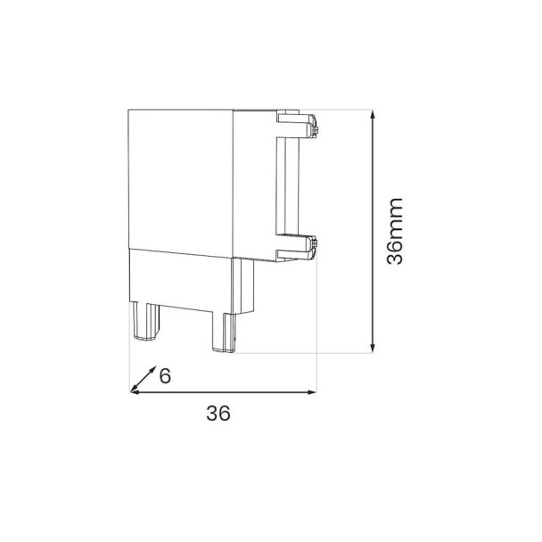 MILAGRO ML2217 Slim Magnetic Track Czarny Łącznik Szyn L