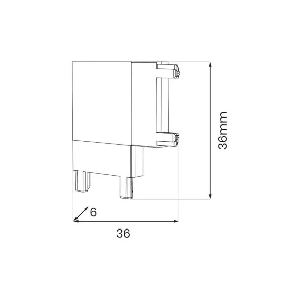 MILAGRO ML2218 Slim Magnetic Track Biały Łącznik Szyn L
