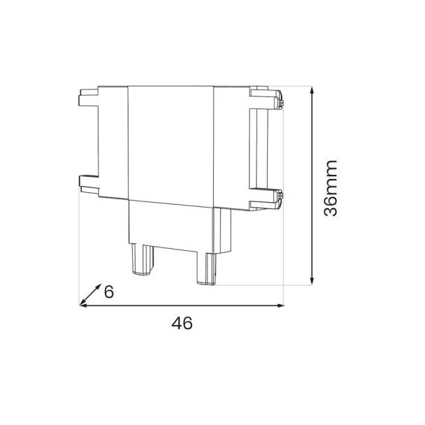 MILAGRO ML2219 Slim Magnetic Track Czarny Łącznik Szyn T