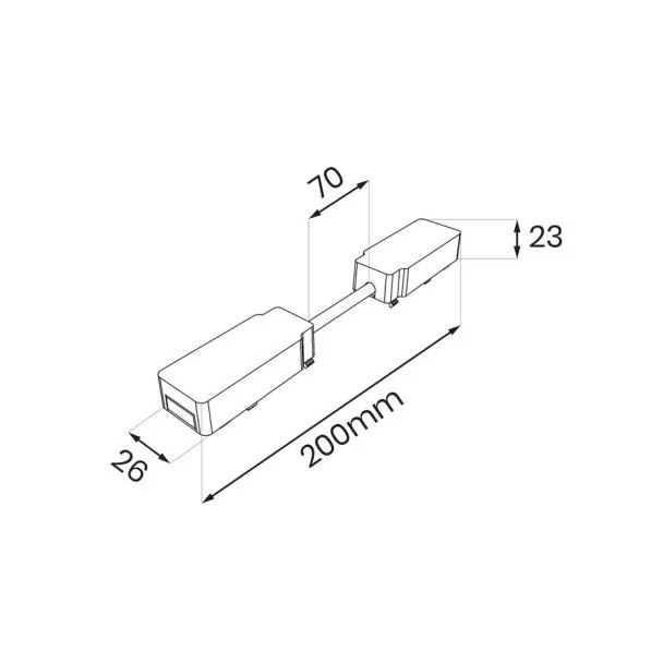 MILAGRO ML2224 Slim Magnetic Track Biały Łącznik Podwójny z Kablem krótkim