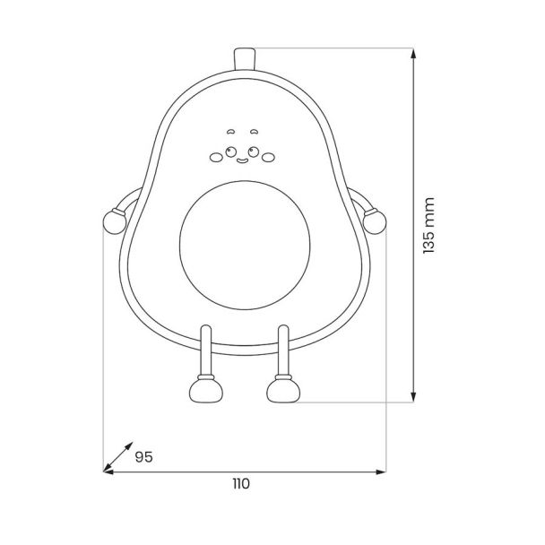 MILAGRO ML2263 Lampka dziecięca AWOKADO