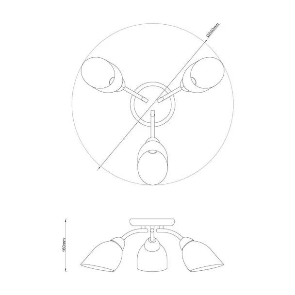 MILAGRO ML2266 Lampa sufitowa PORTOS 3xE14