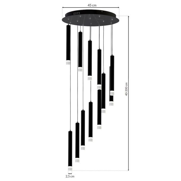 MILAGRO ML6161 Lampa wisząca CARBON 12W LED