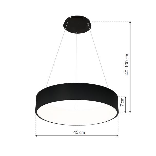 MILAGRO ML6358 Lampa wisząca OHIO BLACK 40W LED 3000K-4000K